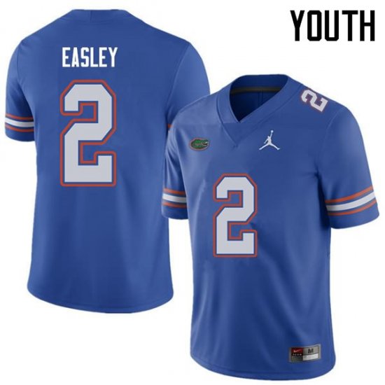 Youth Florida Gators #2 Dominique Easley NCAA Jordan Brand Royal Authentic Stitched College Football Jersey MCA8562NQ